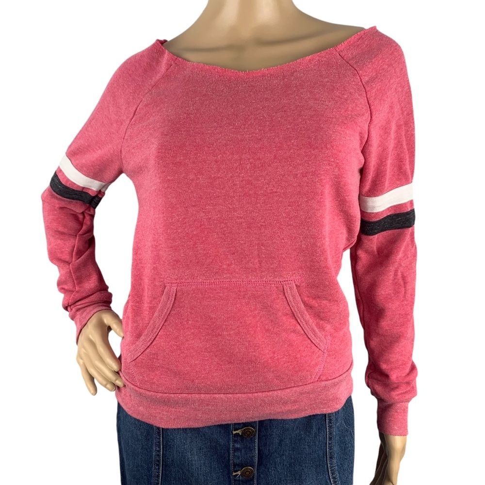 ALTERNATIVE EARTH Pink Boat Neck Comfy Hoodless Sweatshirt Women’s Size Small